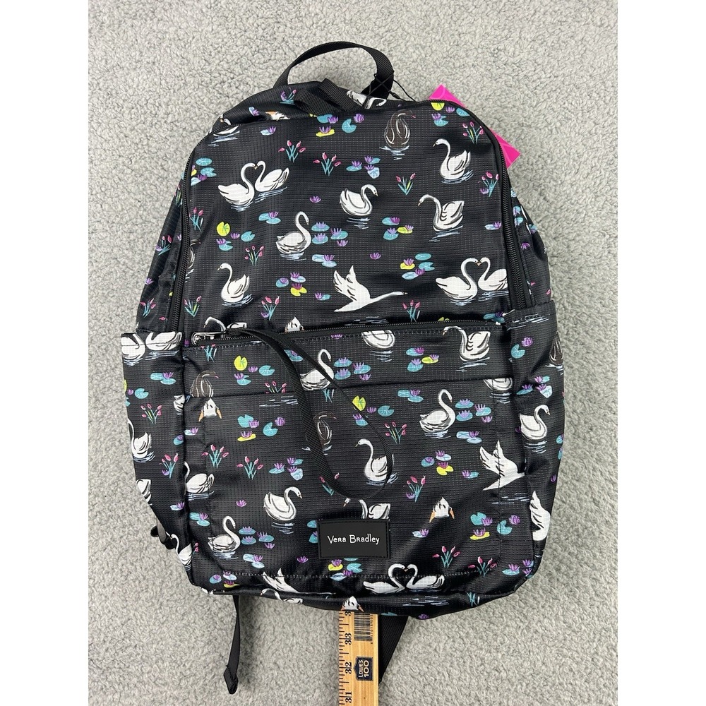 Vera Bradley Powered by Totes Packable Backpack Swan Lake Pattern Zip Pockets